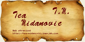 Tea Midanović vizit kartica